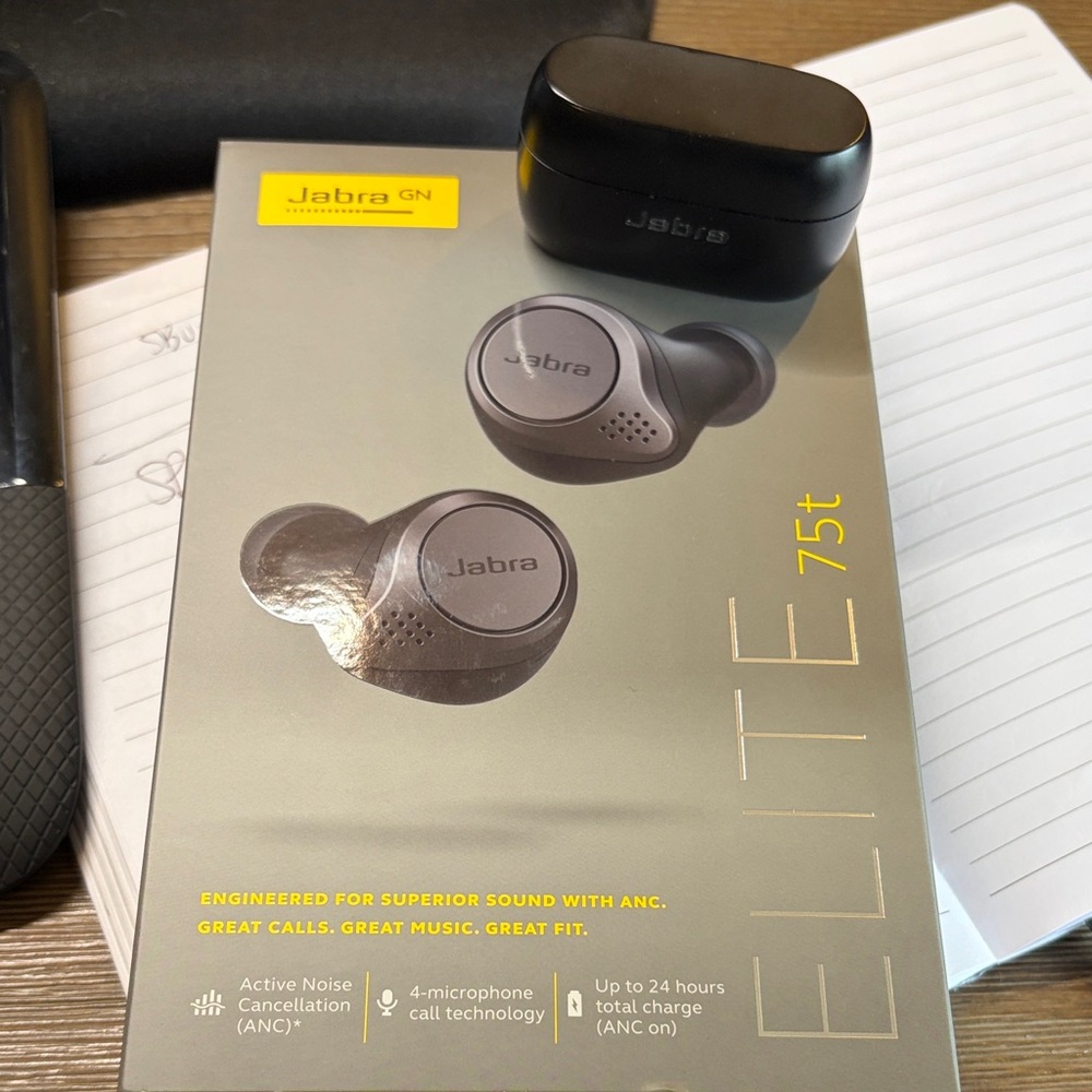 Jabra Elite 75t Black Earbud Headphones